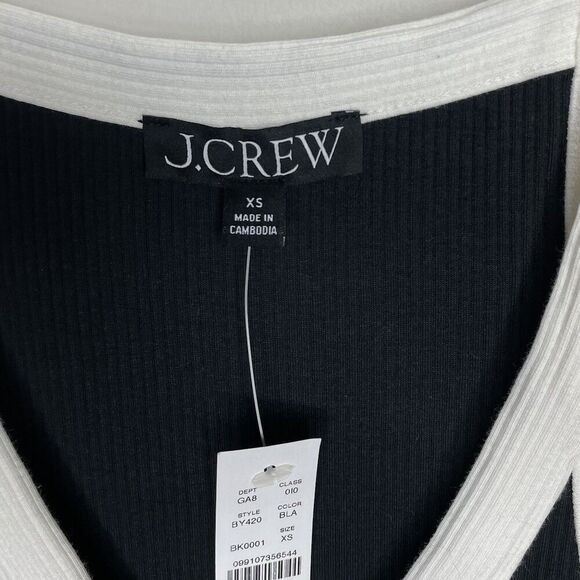J.CREW Lady Tank Top Women XS Ribbed NEW Black Button Front BY420 - Picture 7 of 10
